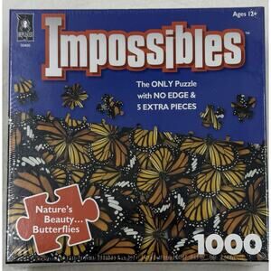 Impossibles Butterflies 1000 Piece Puzzle No Edge 19" x 26.5" Sealed NEW In Box